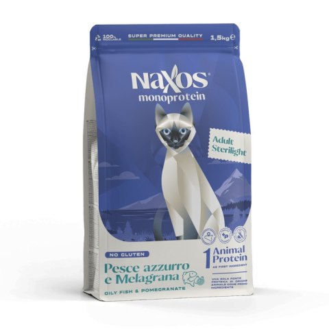 NAXOS CAT STERILIZED monobiałkowa karma dla kotów sterylizowanych ryba z granatem 1,5 kg
