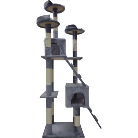 DRAPAK DLA KOTA DUŻY 170cm WYSOKI LEGOWISKO DOMEK DRZEWKO JASNY SZARY