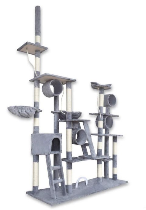 DRAPAK DLA KOTA XXL DUŻY 255cm WIEŻA HAMAK TUBA DOMEK LEGOWISKO JASNY SZARY