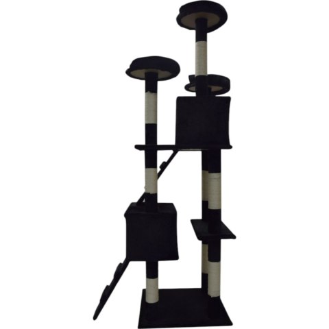 Drapak dla kota czarny domek legowisko platformy zabawki sizal stabilny