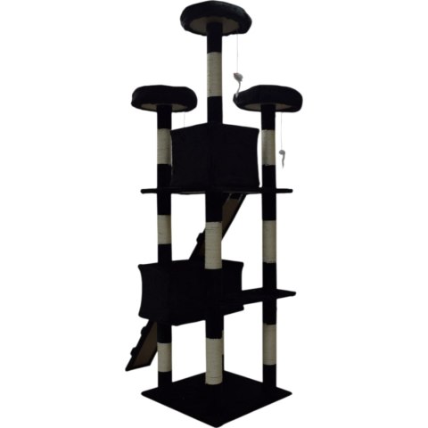 Drapak dla kota czarny domek legowisko platformy zabawki sizal stabilny