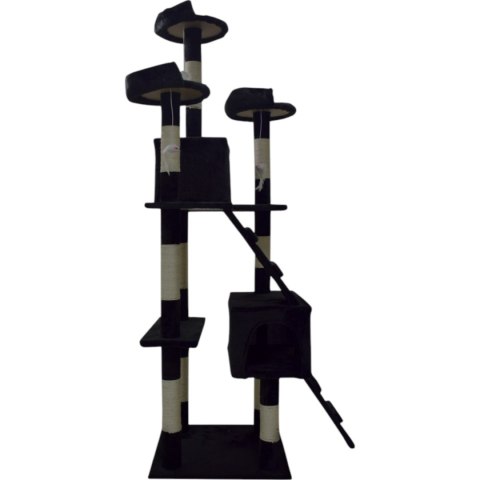 Drapak dla kota czarny domek legowisko platformy zabawki sizal stabilny