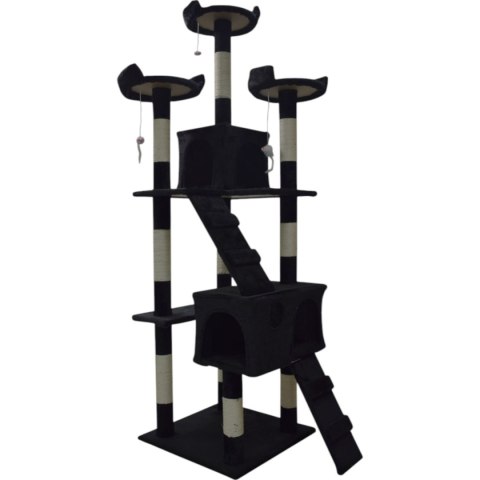 Drapak dla kota czarny domek legowisko platformy zabawki sizal stabilny