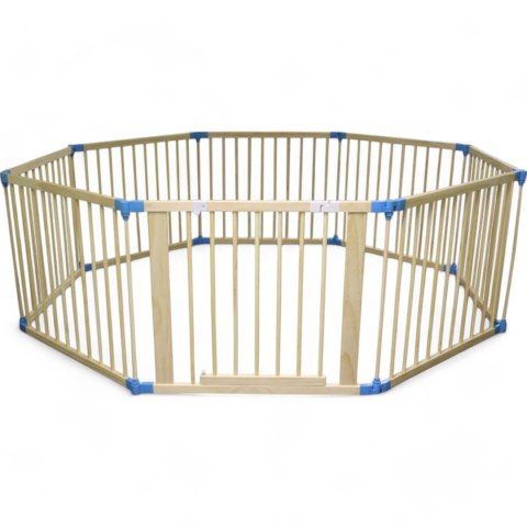 Drewniany Kojec dla Dziecka Ø150 cm Naturalne Drewno Bezpieczny i Stabilny