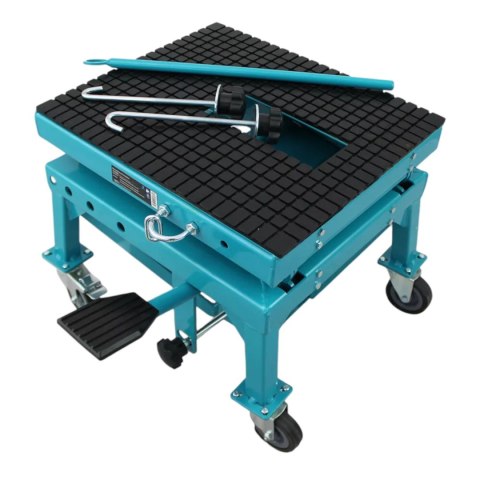 Podnośnik Hydrauliczny Nożycowy Motocyklowy Mobilny Gumowa Platforma 135kg