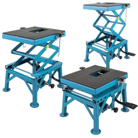 Podnośnik Nożycowy Hydrauliczny Motocyklowy 135 kg Z Gumowaną Platformą