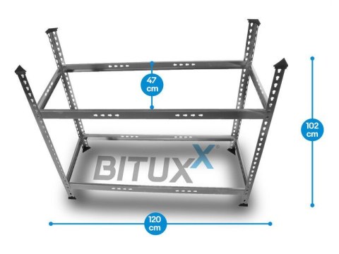 Regał metalowy na opony 8 kół 150 kg czarny lekki bez narzędzi