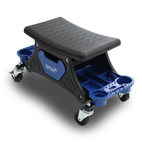 Siedzisko krzesło warsztatowe na kółkach mobilne z półkami do 180kg