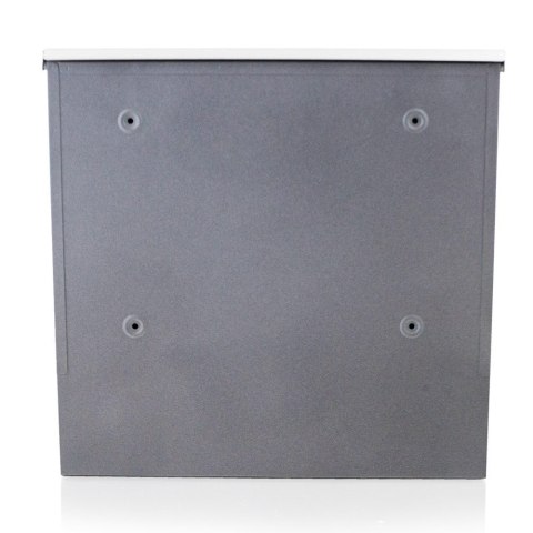 Skrzynka na listy z gazetnikiem duża pojemność stal nierdzewna grafit