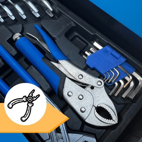 Skrzynka z narzędziami 85 el klucze grzechotki wkrętaki walizka warsztatowa