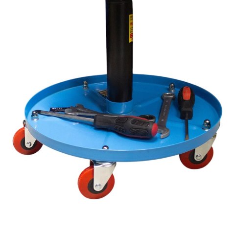 Stołek warsztatowy obrotowy z regulacją wysokości 40 50 cm pojemnik 135 kg