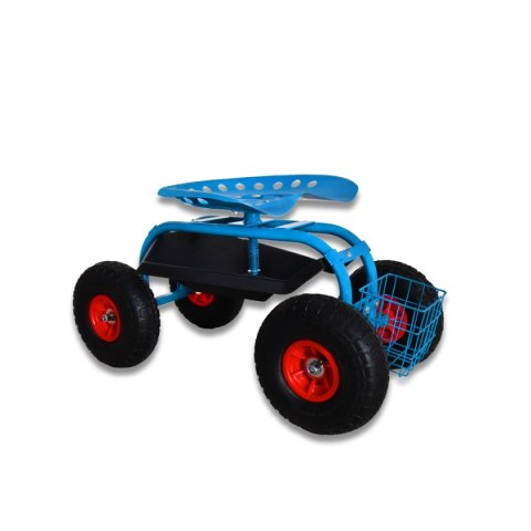 Wózek ogrodowy do transportu z obrotowym siedzeniem pełna regulacja