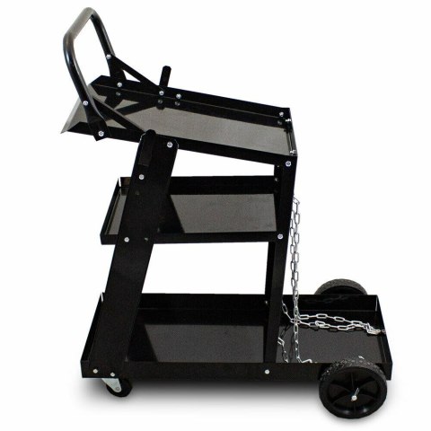 Wózek spawalniczy 3 półki miejsce na butlę gazową stalowy udźwig 40 kg