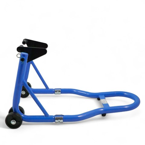 Stojak motocyklowy przedni niebieski stalowy 250 kg regulowany wytrzymały