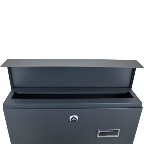 Duża skrzynka pocztowa zewnętrzna stalowa z gazetnikiem na ogrodzenie