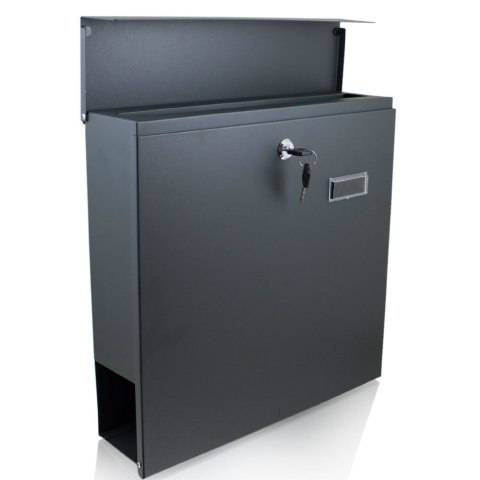 Duża skrzynka pocztowa zewnętrzna stalowa z gazetnikiem na ogrodzenie