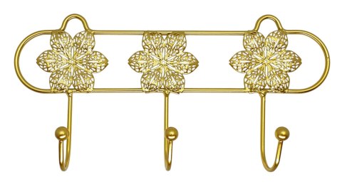 DEKORACYJNY OZDOBNY METALOWY ŚCIENNY WIESZAK KWIATY 3 HACZYKI