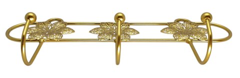 DEKORACYJNY OZDOBNY METALOWY ŚCIENNY WIESZAK KWIATY 3 HACZYKI