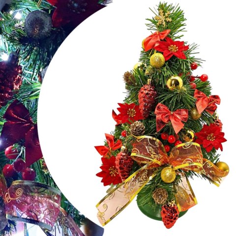 GOTOWA MINI CHOINKA UBRANA ŚWIĄTECZNA DEKORACJA 40cm