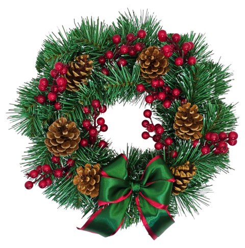 TRADYCYJNY STROIK ŚWIĄTECZNY KRÓLEWSKI SZYSZKI + JARZĘBINA 40cm