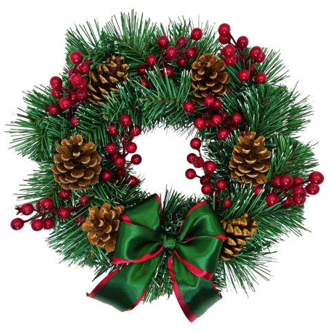 TRADYCYJNY STROIK ŚWIĄTECZNY KRÓLEWSKI SZYSZKI + JARZĘBINA 40cm