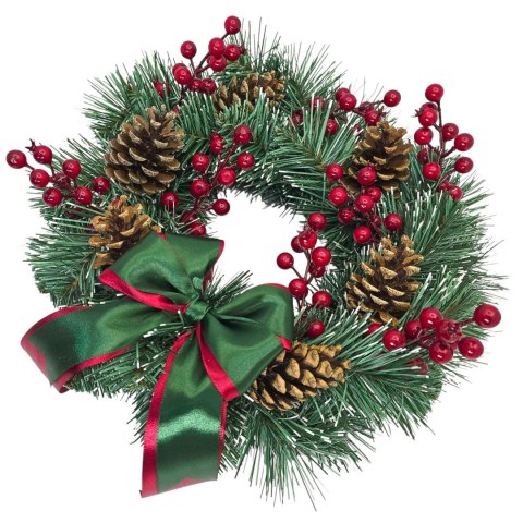 TRADYCYJNY STROIK ŚWIĄTECZNY KRÓLEWSKI SZYSZKI + JARZĘBINA 40cm