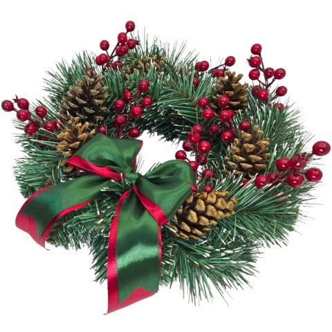 TRADYCYJNY STROIK ŚWIĄTECZNY KRÓLEWSKI SZYSZKI + JARZĘBINA 40cm