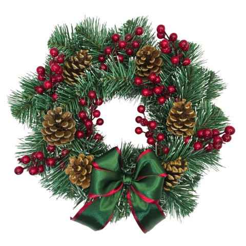 TRADYCYJNY STROIK ŚWIĄTECZNY KRÓLEWSKI SZYSZKI + JARZĘBINA 40cm