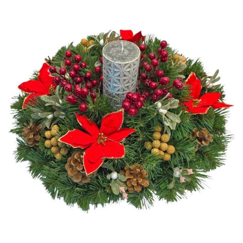 Stroik na stół komodę dekoracja świąteczna na Boże Narodzenie kopułka