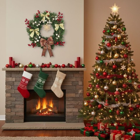 Świąteczny wianek na drzwi stół na Boże Narodzenie handmade rękodzieło