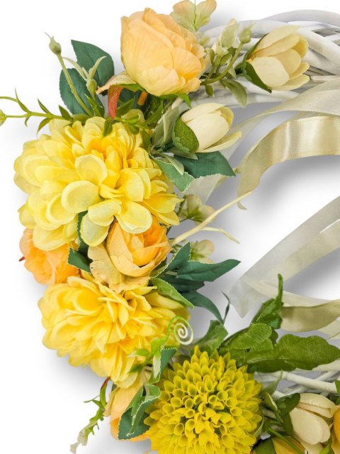 WIKLINOWY WIANEK KWIATOWY DEKORACJA DOMU STROIK NA DRZWI