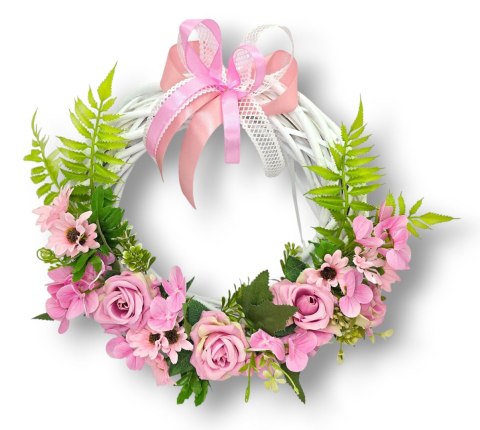 WIKLINOWY WIANEK KWIATOWY STROIK NA DRZWI WIOSENNY LETNI