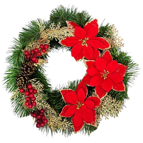 Wianek świąteczny na Boże Narodzenie stroik na drzwi stół dekoracja handmade 40cm