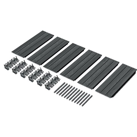 GRZĄDKA RABATKA OGRODOWA OBRZEŻE BASE WOOD 6 ELEMENTÓW ANTRACYT