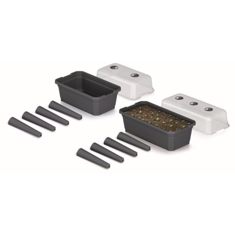 SZKLARNIA STOJĄCA ROZSADNIK RESPANA SET ECOLINE 74,6x77,7x36,8CM ANTRACYT