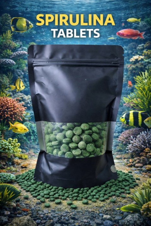 Spirulina dla ryb akwariowych 1 kg pokarmu Tabletki dla ryb tropikalnych