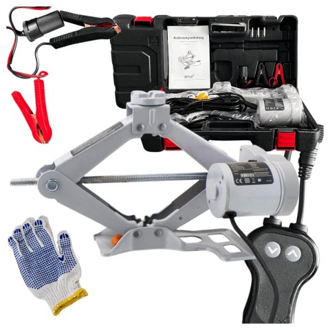 Elektryczny podnośnik samochodowy 2T 12V z pilotem wys. 12-35cm lekki 4.3kg