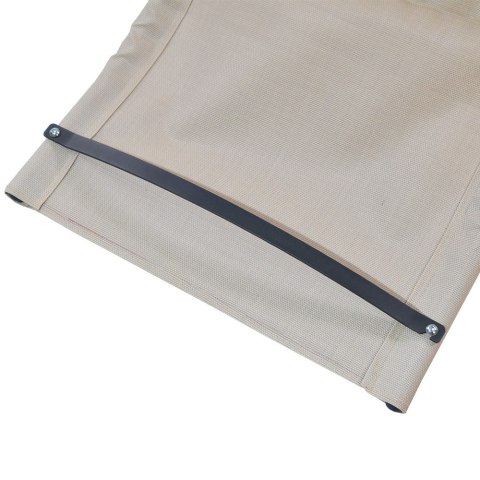 Leżak OGRODOWY bujany DESIGNERSKI beżowy textilene 150 kg elegancki na lata