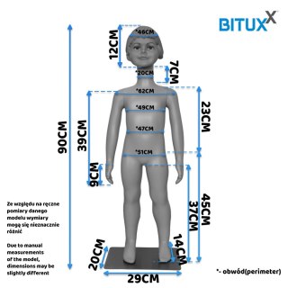 Manekin dziecięcy dziewczynka 90 cm sklepowy wystawowy z rękami