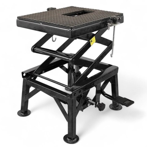 Podnośnik Hydrauliczny Motocyklowy 135 kg 35-87 cm z Gumowaną Platformą
