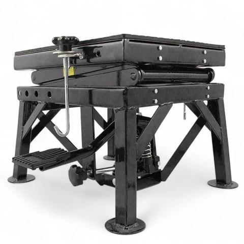Podnośnik Hydrauliczny Motocyklowy 135 kg 35-87 cm z Gumowaną Platformą