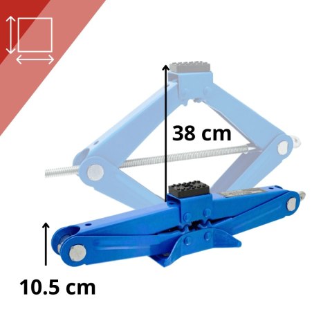 Podnośnik nożycowy 2t żaba z korbą ręczną 105 380 mm stalowy uniwersalny