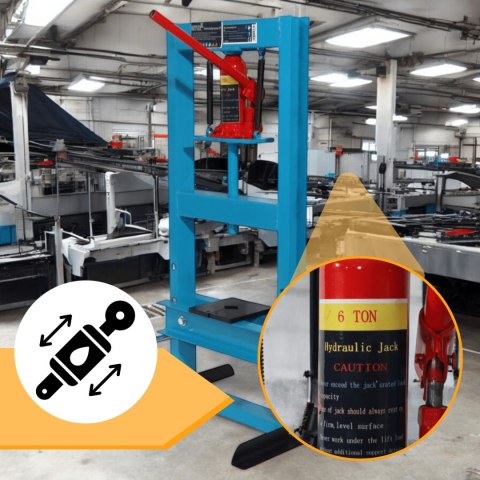 Prasa hydrauliczna warsztatowa 6T wymienne szczęki regulowana 17-43 cm