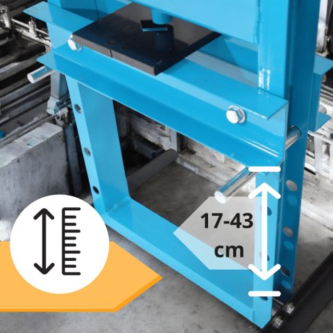 Prasa hydrauliczna warsztatowa 6T wymienne szczęki regulowana 17-43 cm