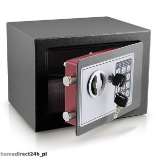 Sejf elektroniczny bituxx grafitowy mini z kluczem 230x170x170 mm do szafy