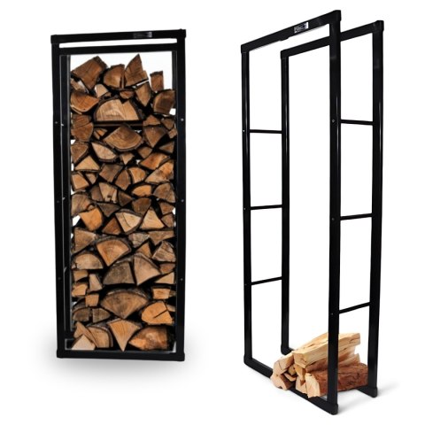 Stojak na Drewno Kominkowe Stalowy Smukły Design 150cm