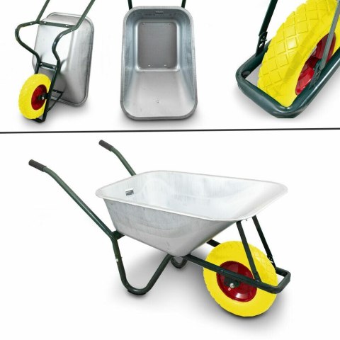 Taczka budowlana 100l 250kg stal ocynkowana koło pu pełne wytrzymała