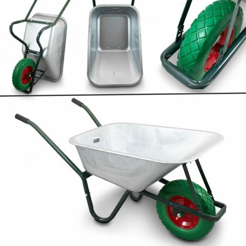 Taczka budowlana 100l 250kg z kołem pu 40cm stalowa misa lekka