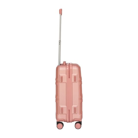 Walizka kabinowa pudrowy róż + kuferek ABS zestaw podróżny 56cm