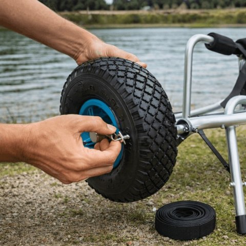 Wózek do kajaka deski transportowy aluminiowy 70 kg składany pompowane koła